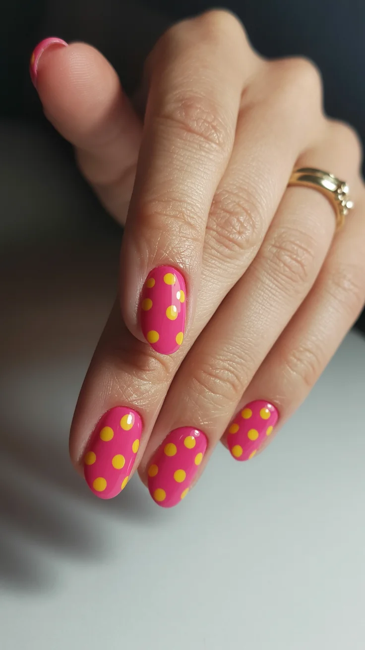 polka dot summer nails 2026 Retro Bubblegum Dots That Feel Straight Out of a Beach Arcade