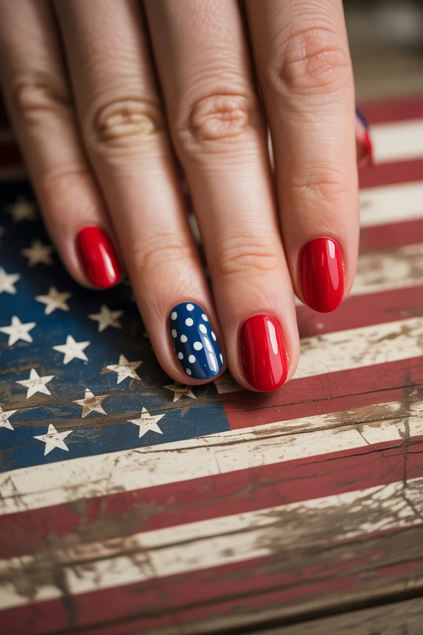 red white and blue nails 2026 Minimal Americana Nails With a Soft Vintage Twist