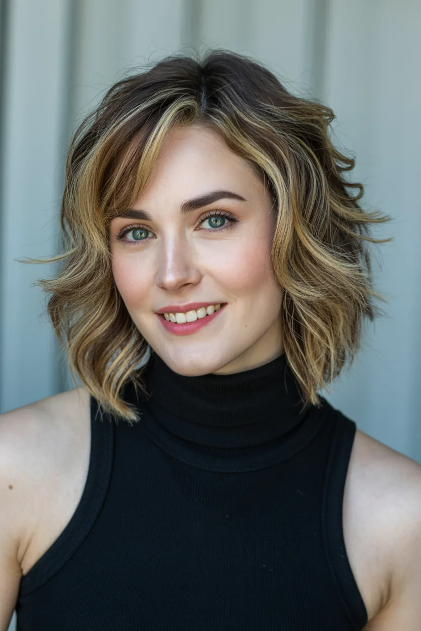 retro summer shag hairstyle 2026 Soft Cocoa Shag With Beachy Ribbon Waves