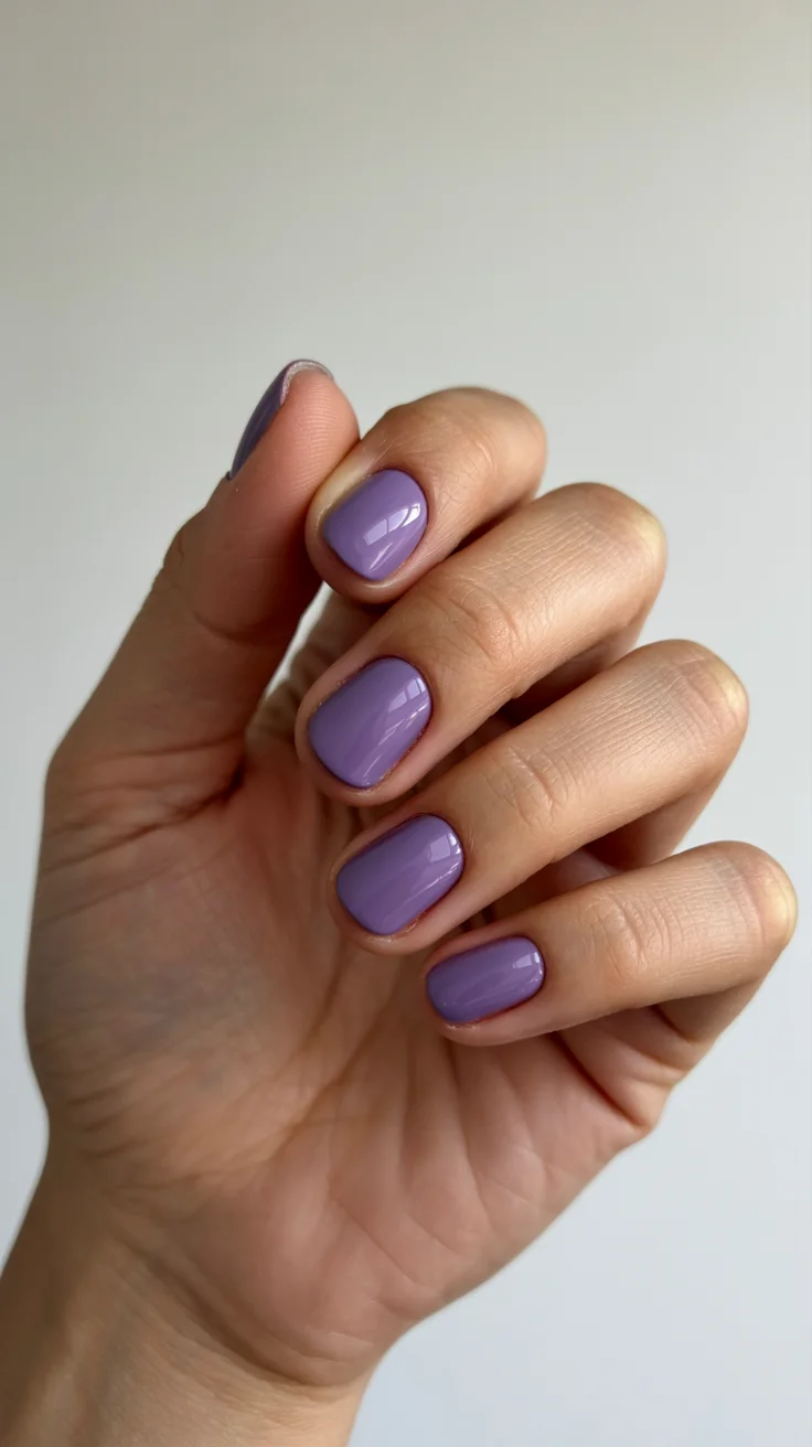 short squoval nails design 2026 Soft Lavender For An Effortlessly Chic Finish