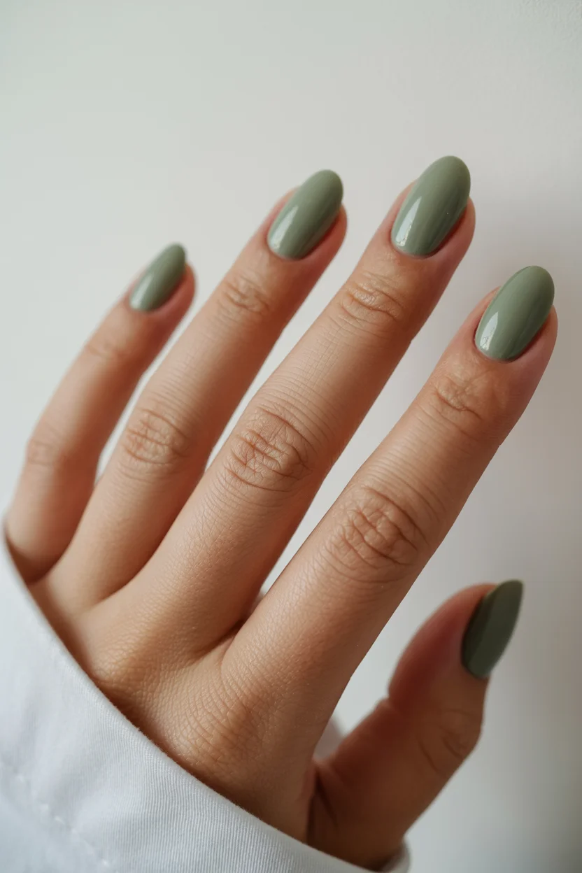 short summer nails 2026 Soft Sage Green Nails for the Minimalists