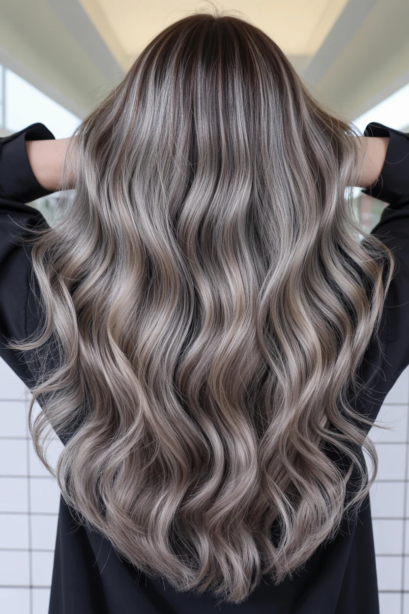 smoky summer ash brown hair color 2026 Ultra-Dimensional Smoky Ash Brown with Cool Gradient Flow