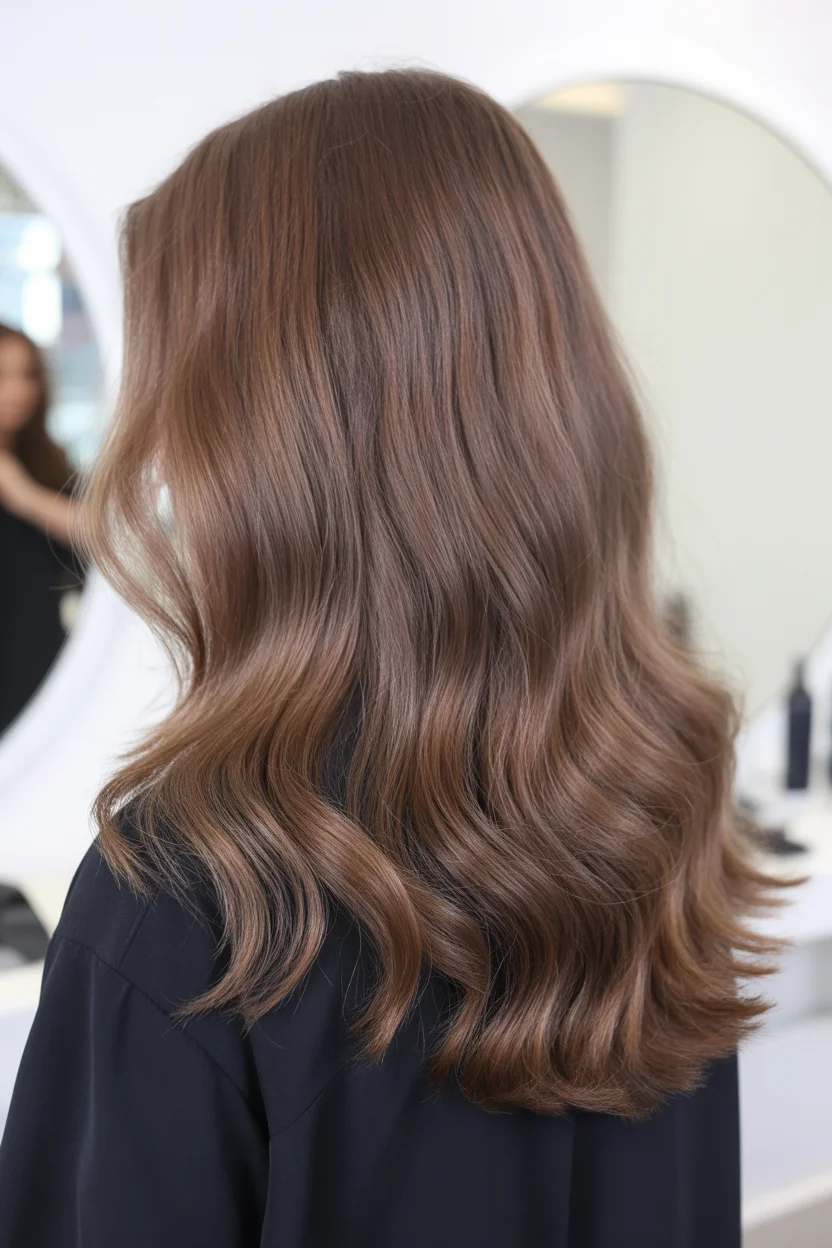soft summer mushroom brown hair color 2026 classic mushroom brunette with smooth polished flow