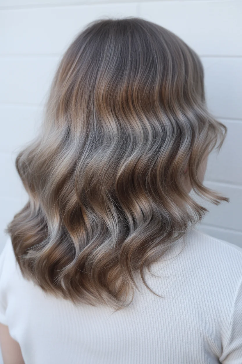 soft summer mushroom brown hair color 2026 muted mushroom balayage with cool soft contrast
