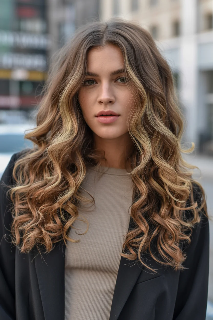 soft summer wavy hairstyle 2026 Urban Romantic Curls With Soft Brunette Dimension