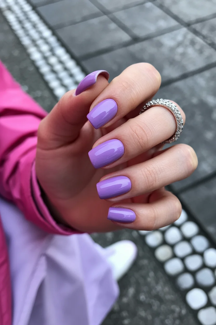 summer acrylic nails 2026 Lavender Acrylic Nails Are Quietly Becoming This Summers Cool Girl Neutral