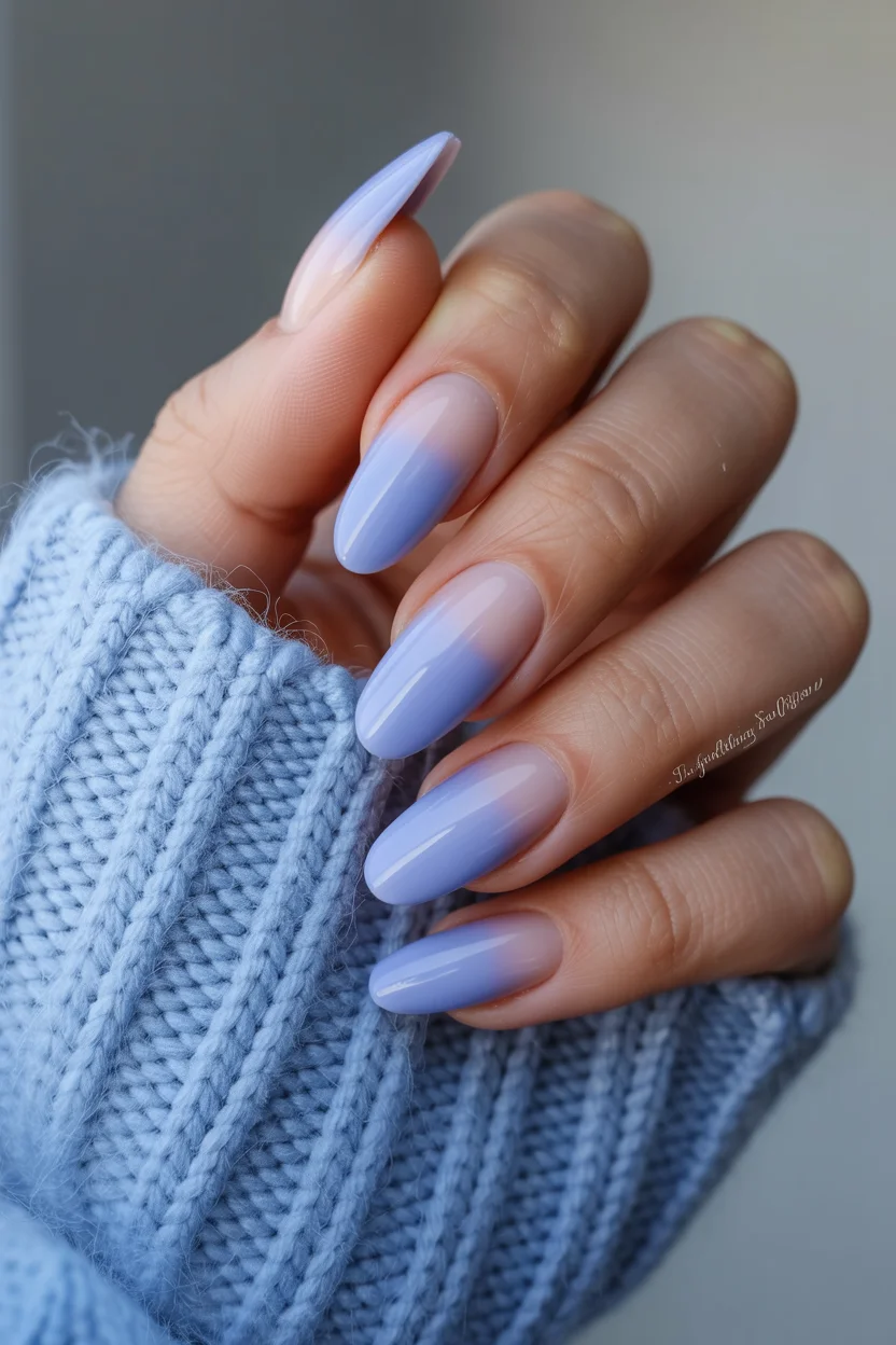 summer acrylic nails 2026 Soft Blue Ombre Acrylic Nails Are Becoming the Quiet It-Girl Manicure