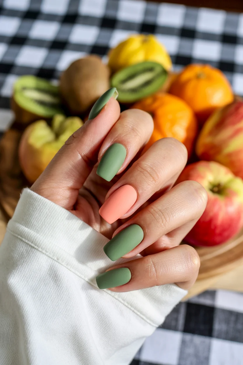 summer dip nails 2026 Muted Fruit-Tone Dip Nails That Feel Surprisingly Chic