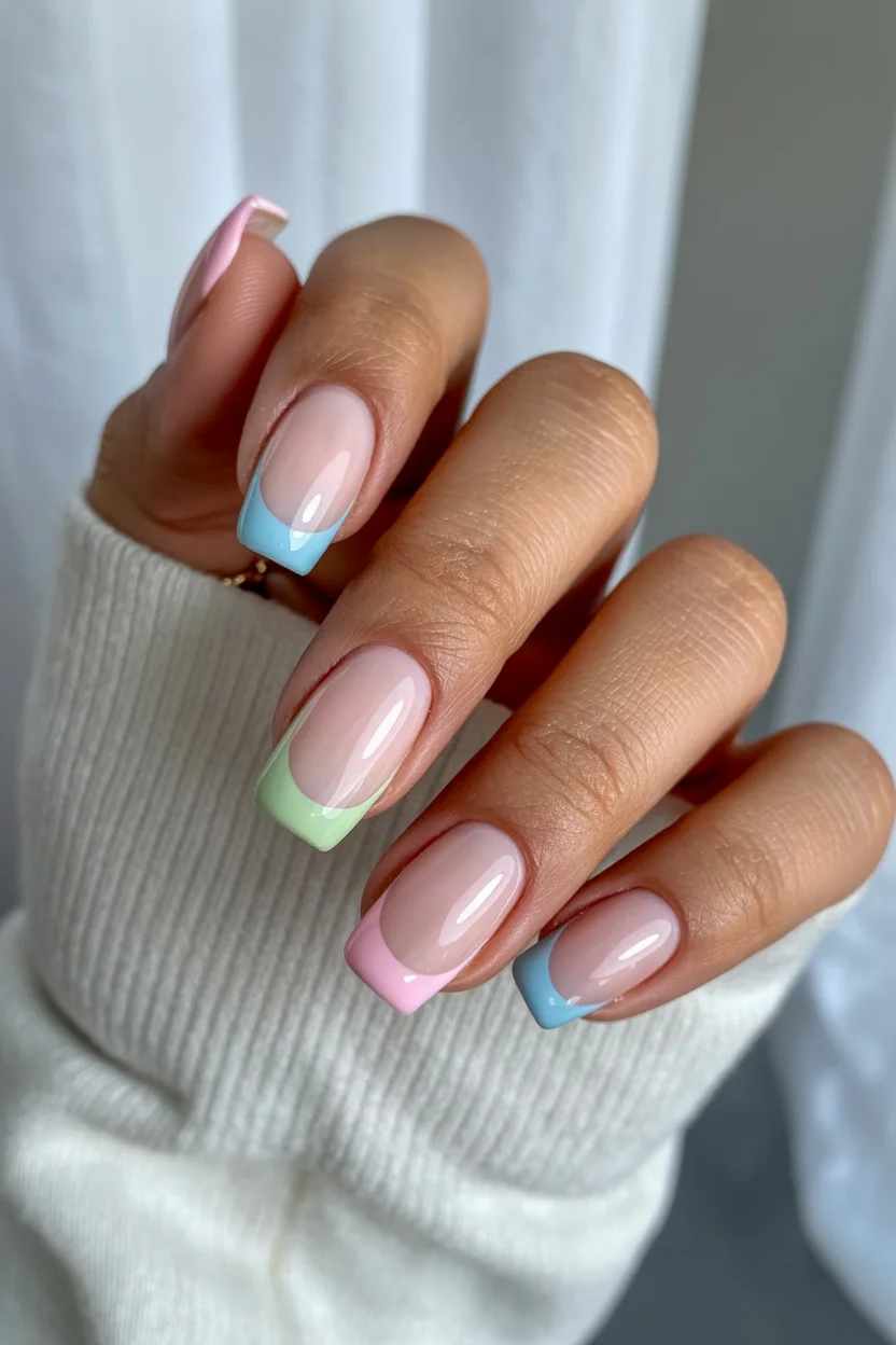 summer french tip nails 2026 Soft Pastel French Tips That Feel Sweet Without Trying Too Hard