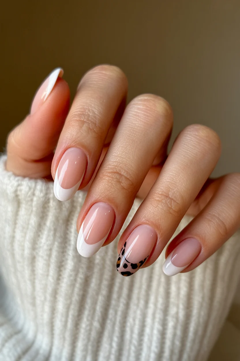 summer french tip nails 2026 Classic White French With a Wild Little Twist