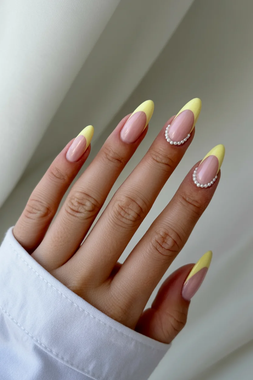 summer french tip nails 2026 Butter Yellow French Tips That Instantly Brighten Your Mood