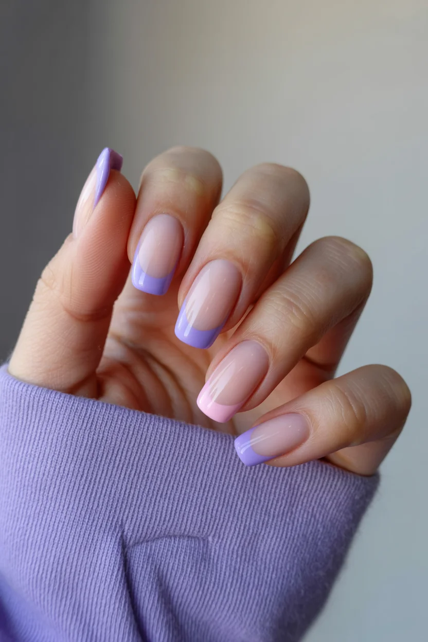 summer french tip nails 2026 Mix-and-Match Pastel French Tips That Feel Playful Again