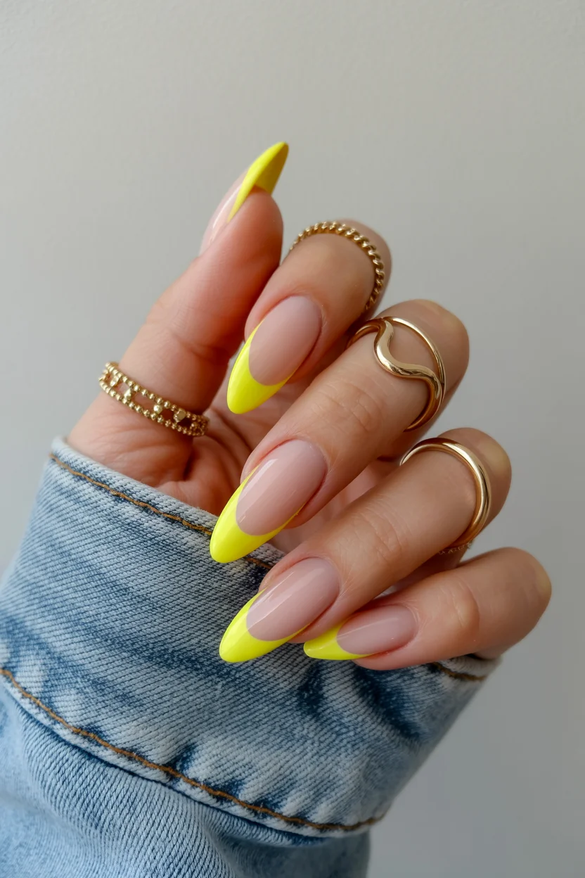 summer gel nails 2026 Lemon French Tips Are Quietly Replacing Classic White French Manicures