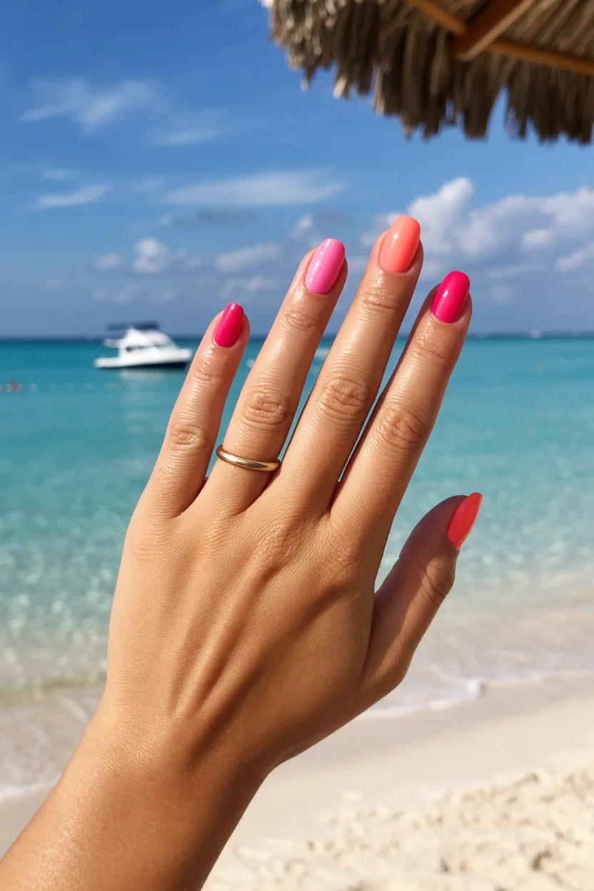 summer gel nails 2026 Sunset Ombre Nails Inspired By Tropical Summer Evenings