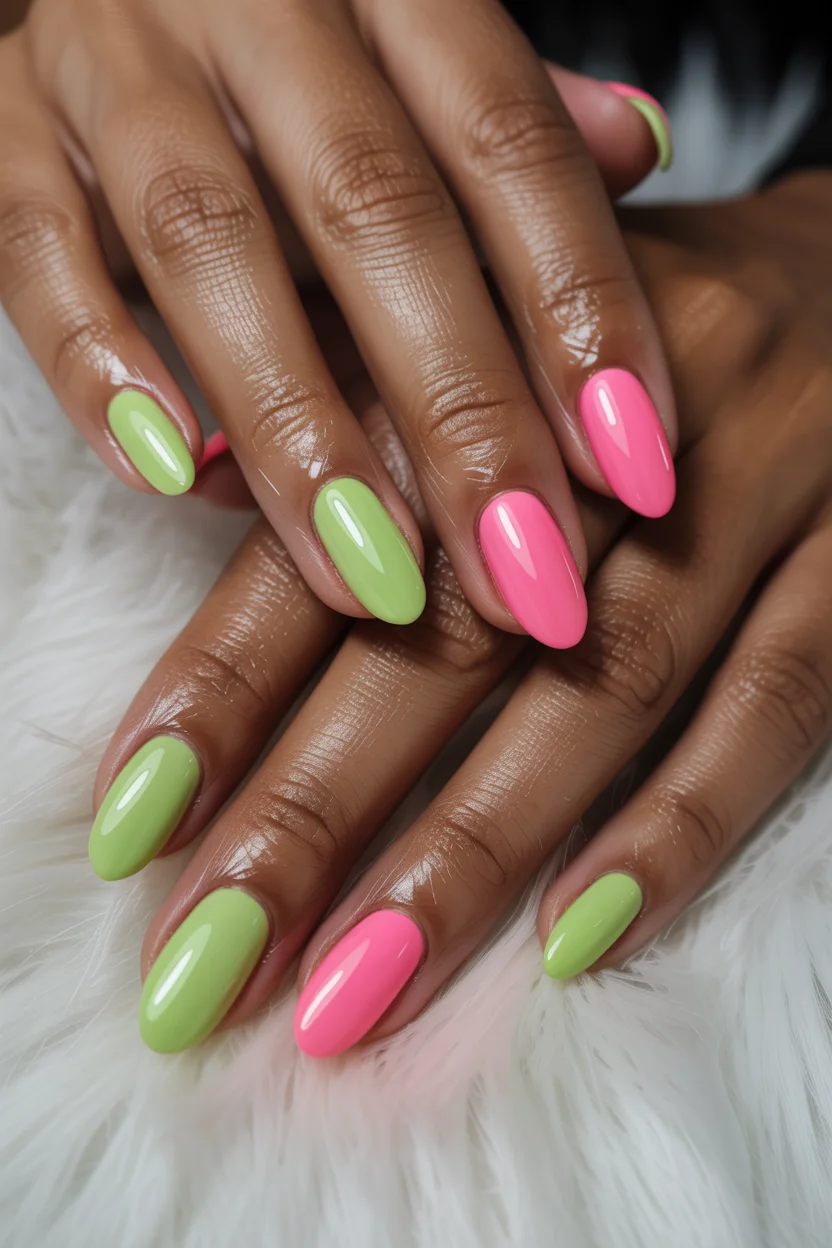 summer gel nails 2026 Pink And Pistachio Nails Are The Unexpected Combo Taking Over Summer