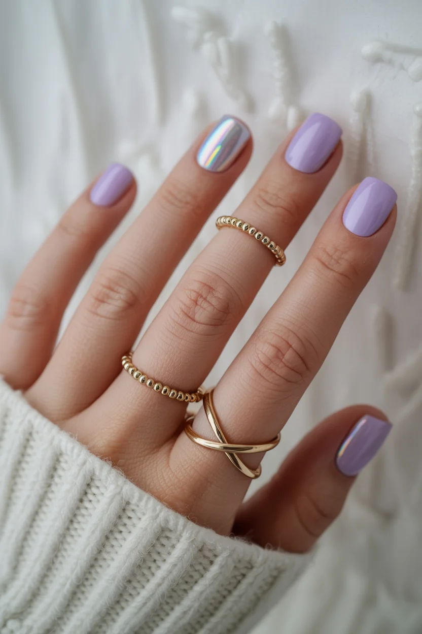 summer gel nails short simple 2026 Lavender Glazed Nails That Feel Cool in the Summer Heat