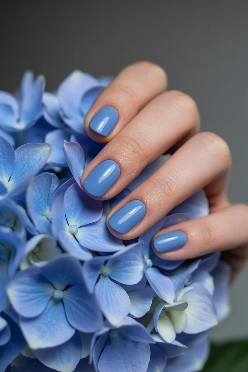 summer manicure color ideas 2026 Soft Cornflower Blue Nails That Feel Fresh and Elegant at Once