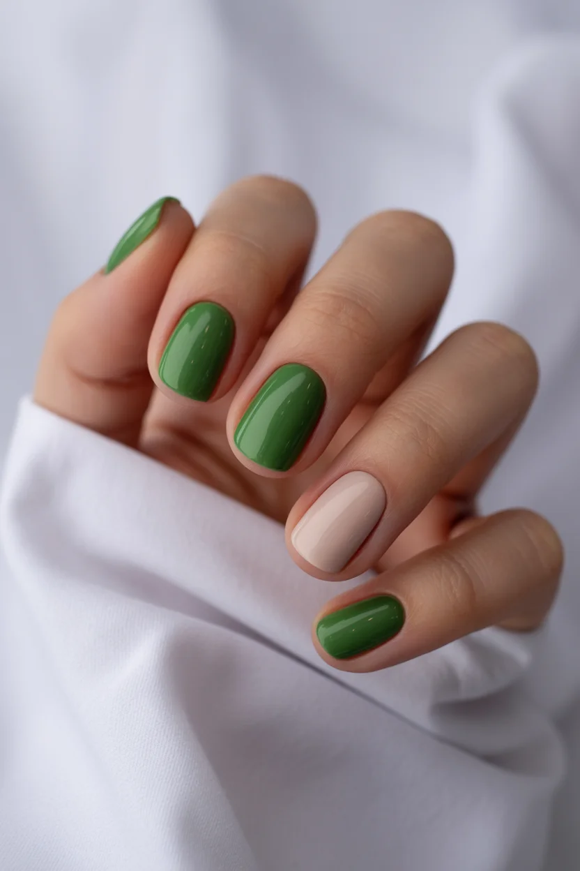 summer manicure color ideas 2026 Fresh Green Minimalist Nails That Feel Surprisingly Expensive