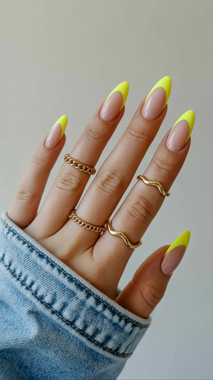 summer nail art 2026 Lemon Yellow French Tips That Feel Clean and Expensive