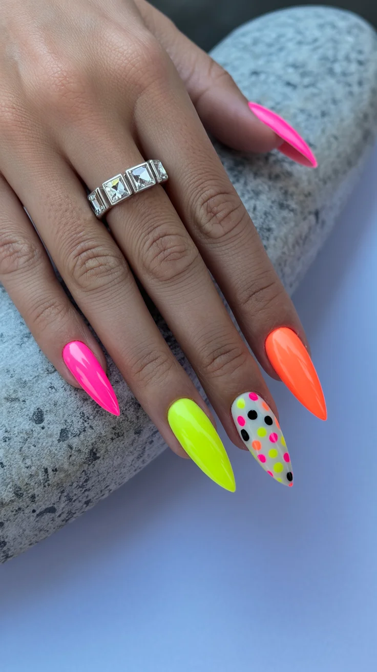 summer nail art 2026 Electric Neon Nails That Refuse to Be Ignored