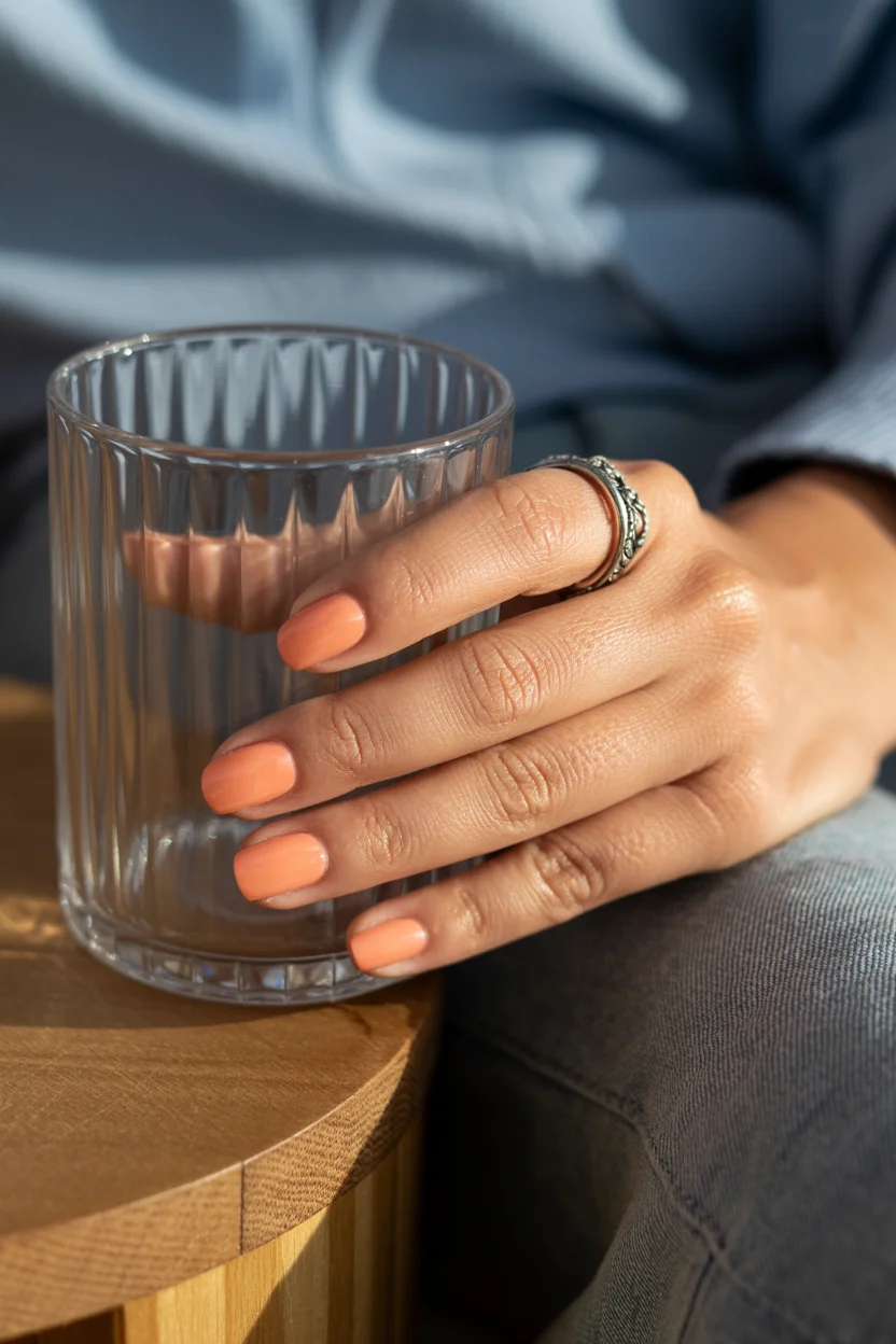 summer nail colors 2026 Soft Peach Nails for the Quiet Luxury Summer Aesthetic