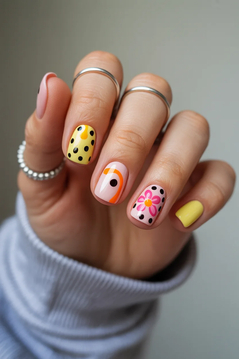 summer nail colors 2026 Retro Floral Nails Bringing Back Playful Y2K Energy