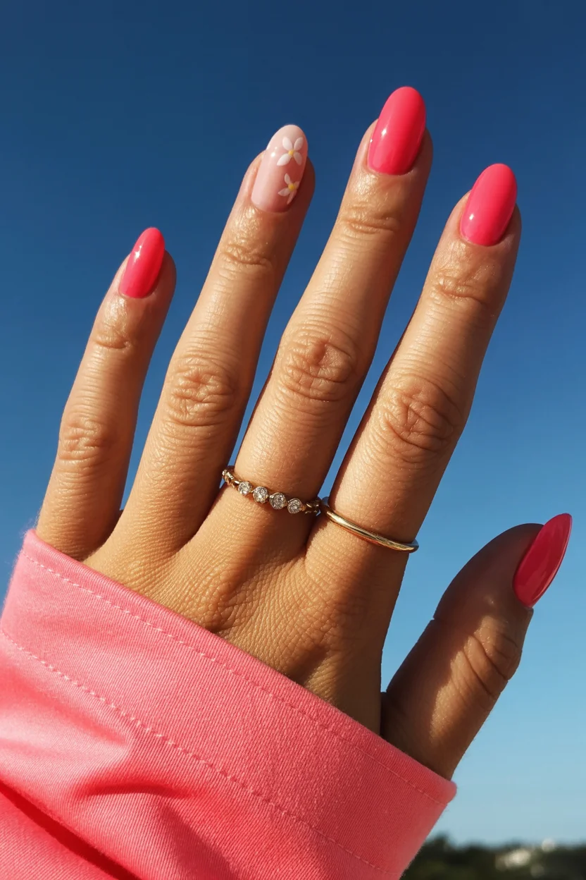summer nail colors 2026 Hot Pink Nails That Instantly Make Summer Skin Glow