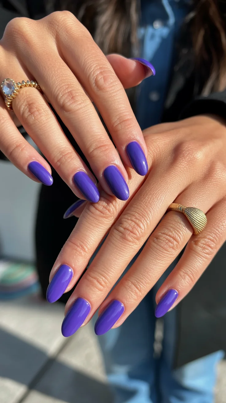summer nails one color 2026 Violet Pop for the Girls Who Love Color