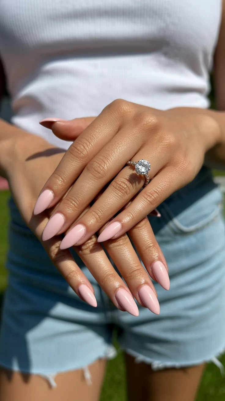 summer nails one color 2026 Soft Blush Pink That Never Goes Out of Style