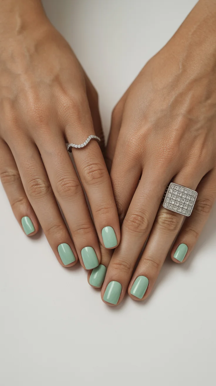 summer nails one color 2026 Mint Green for a Fresh Seasonal Update