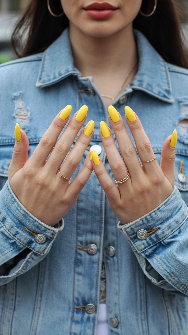 summer nails one color 2026 Sunshine Yellow for the Bold Summer Mood