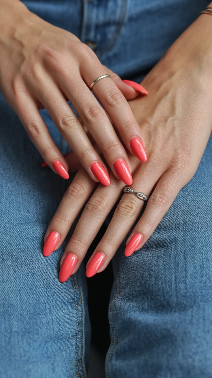 summer nails one color 2026 Watermelon Pink for Everyday Summer Style