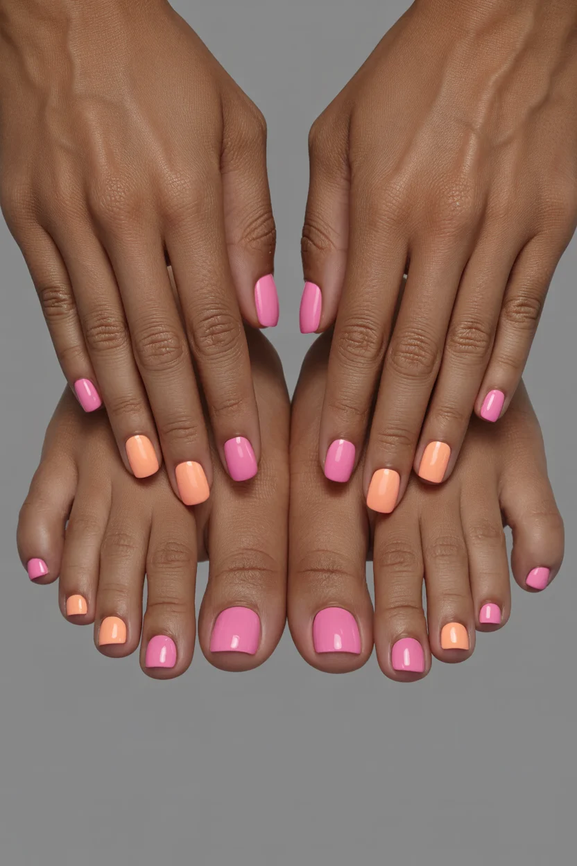 summer pedicure colors 2026 Pink and Peach Pedicures Bring Back Playful Vacation Energy