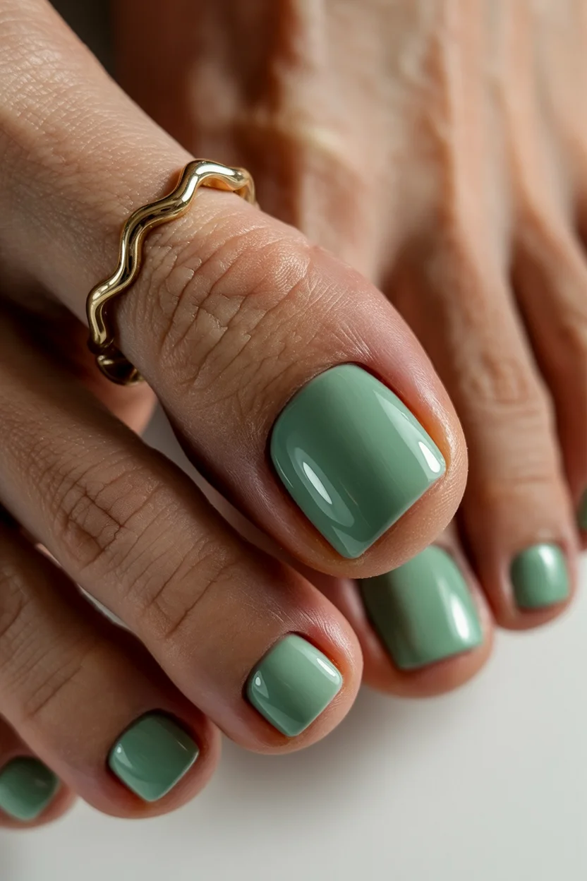 summer pedicure colors 2026 Sage Green Pedicures Are Quietly Becoming the Most Elegant Color of Summer