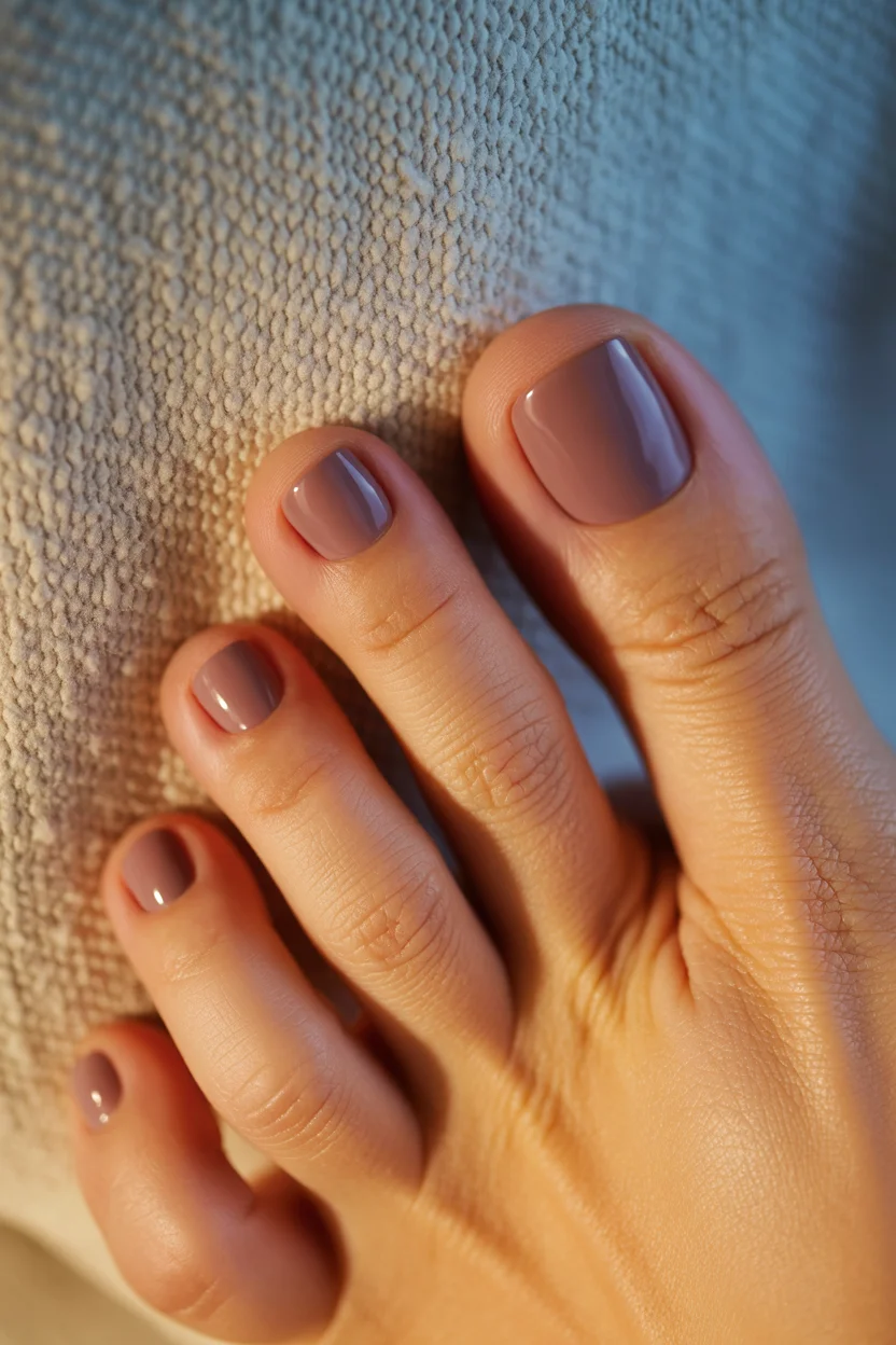 summer pedicure colors 2026 Taupe Nude Pedicures Are Replacing Traditional Beige Neutrals