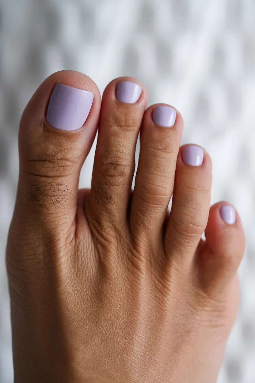 summer toe nails colors 2026 Soft Lilac Pedicures Are Replacing White Nails for Minimalist Summers