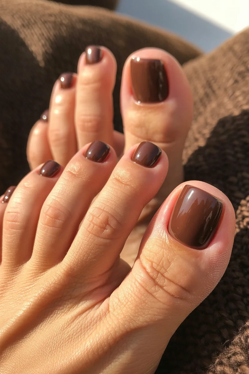 summer toe nails colors 2026 Chocolate Brown Pedicures Are Taking Summer Into a Richer Direction