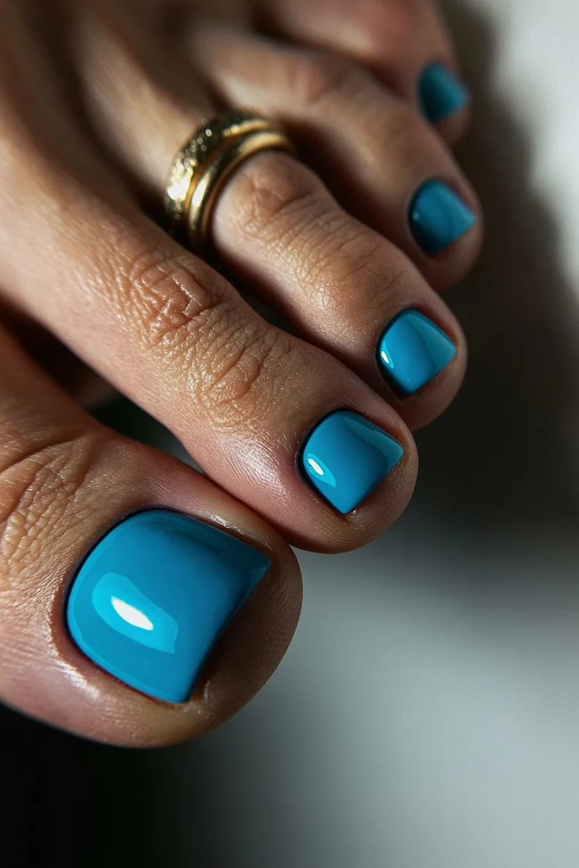 summer toe nails colors 2026 Bright Aqua Blue Is the Vacation Pedicure Everyone Wants Right Now