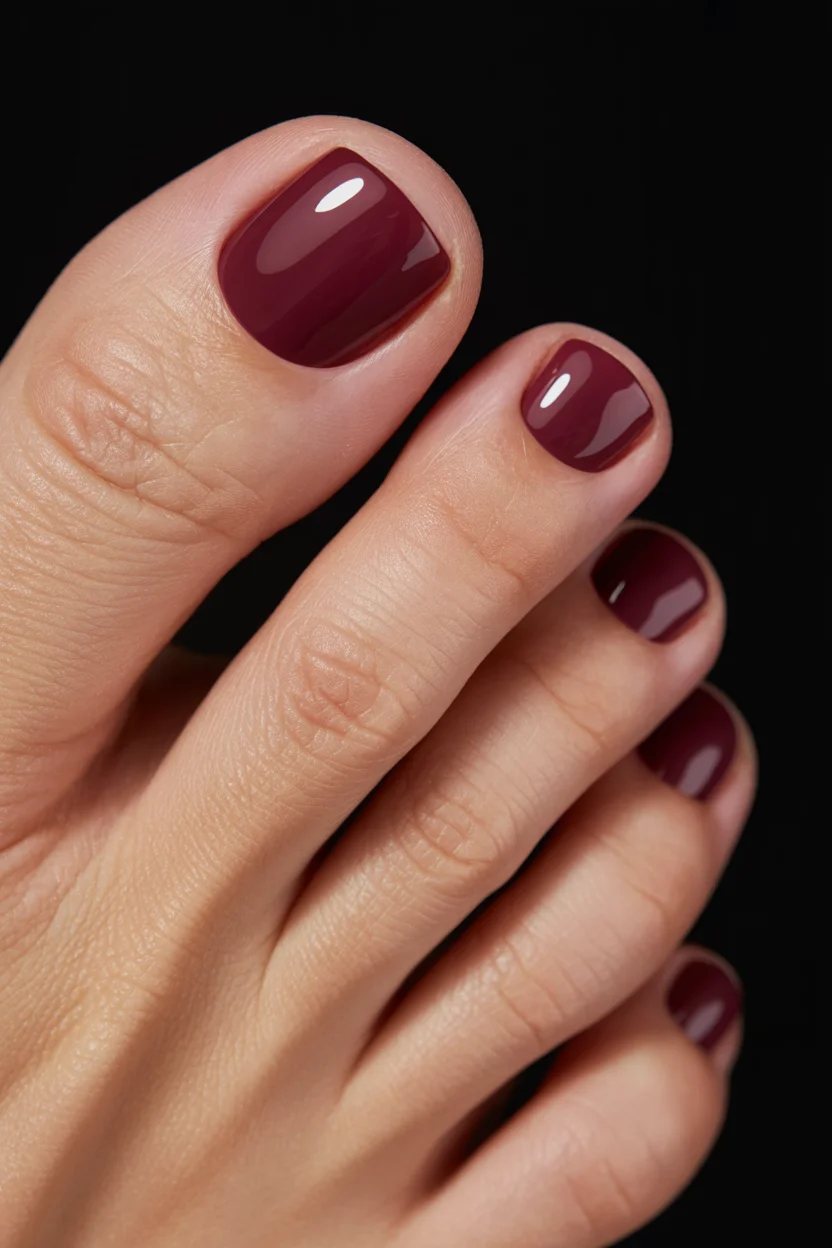 summer toe nails colors 2026 Black Cherry Pedicures Are Becoming Summer’s Cool-Girl Alternative to Classic Red
