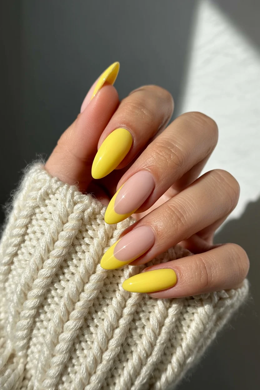 Summer yellow nails 2026 Butter Yellow French Tips That Feel Extra Clean
