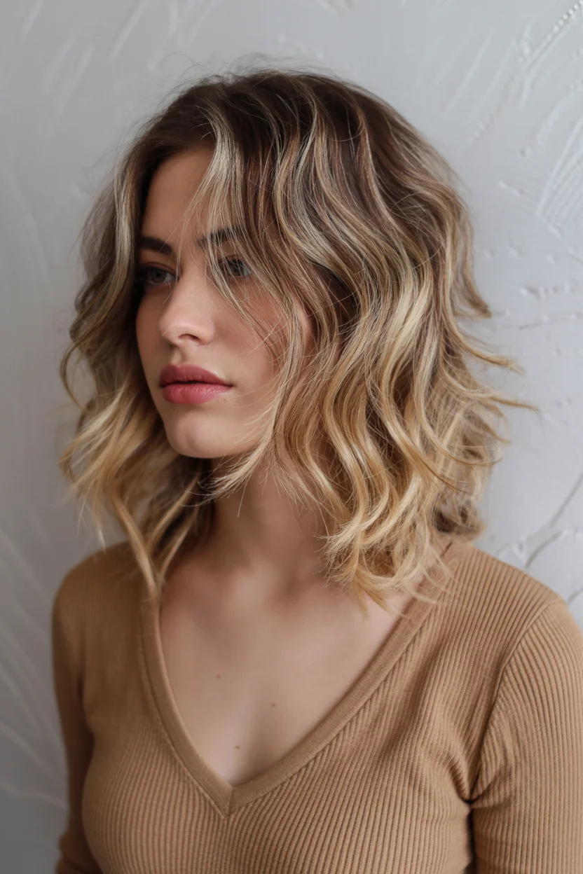 textured summer short hairstyles 2026 Soft Beige Waves With Effortless Texture