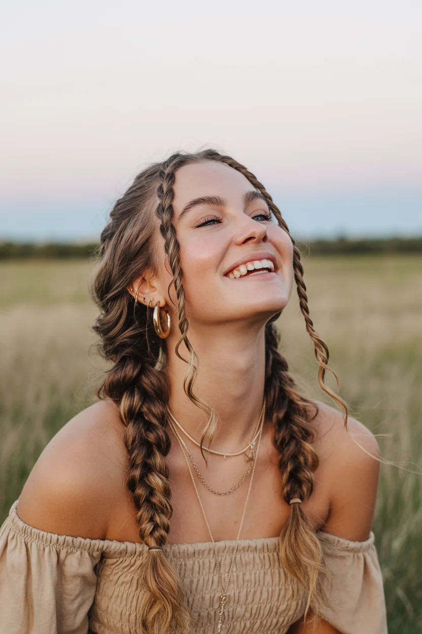 trendy summer braids hairstyle 2026 Soft Double Braids With That Endless Summer Energy