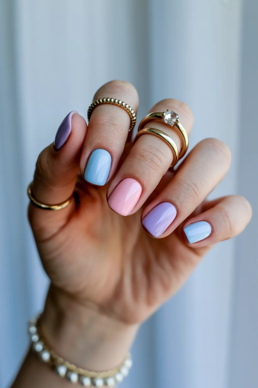 trendy summer nails 2026 Soft Pastel Sorbet Nails For The Minimalist Summer Mood