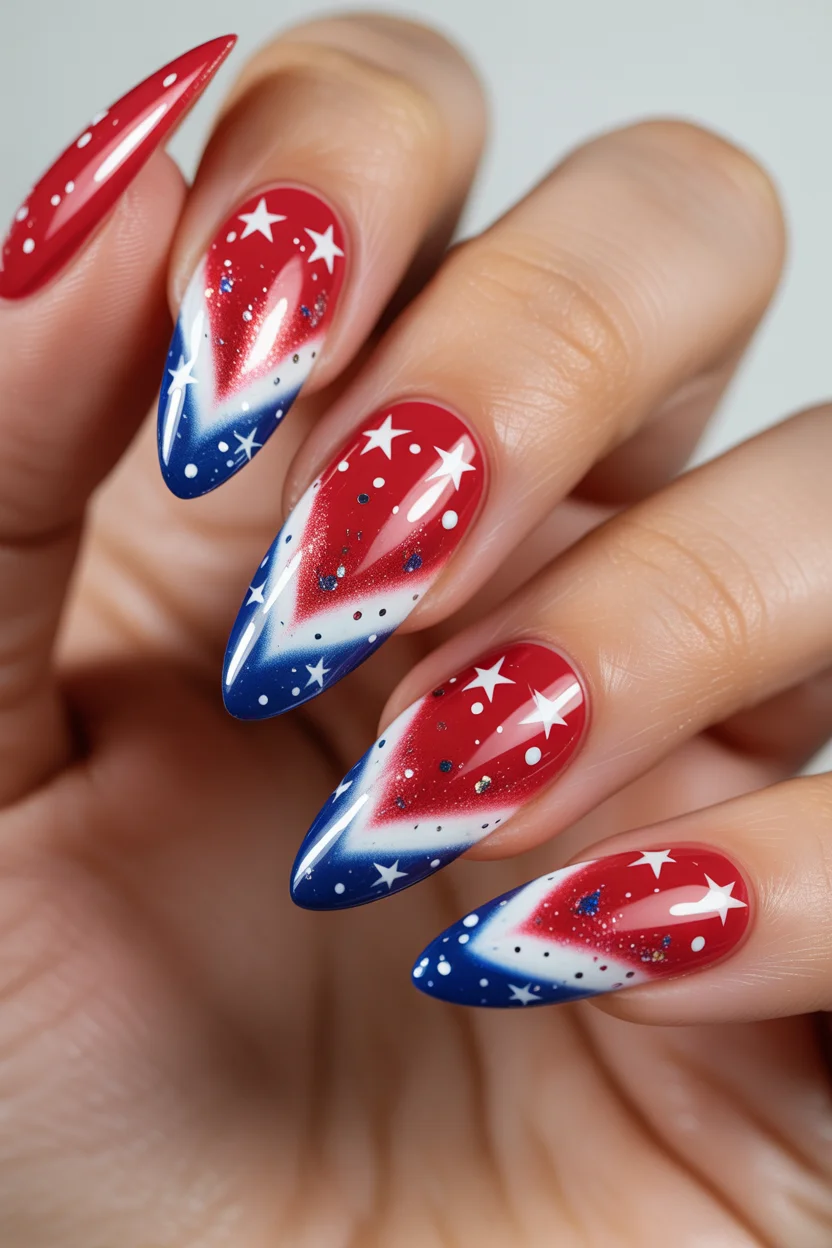 usa nails 2026 Firework Fade Nails That Feel Made For Warm Summer Nights