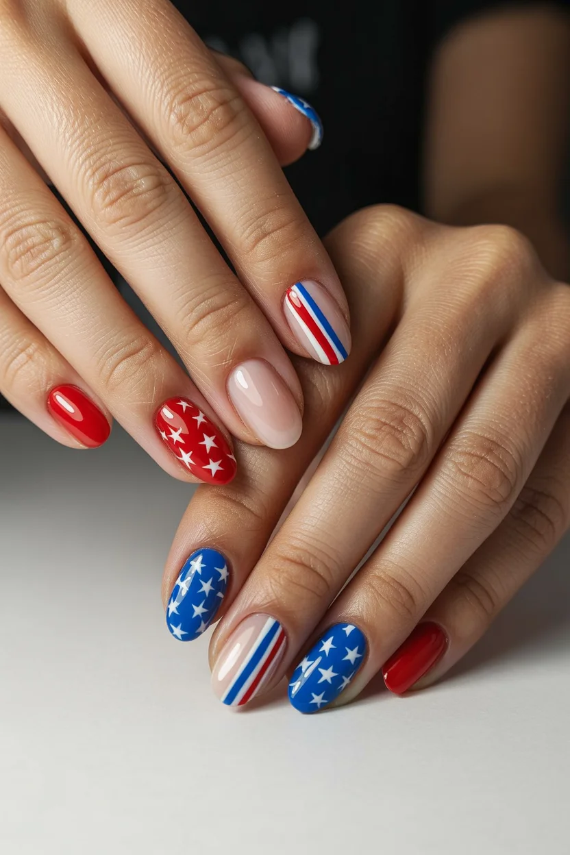 usa nails 2026 Soft Nude Patriot Nails For A More Wearable 2026 Look