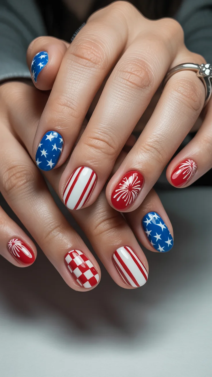 usa nails 2026 Playful Firework Nails With Retro Summer Energy
