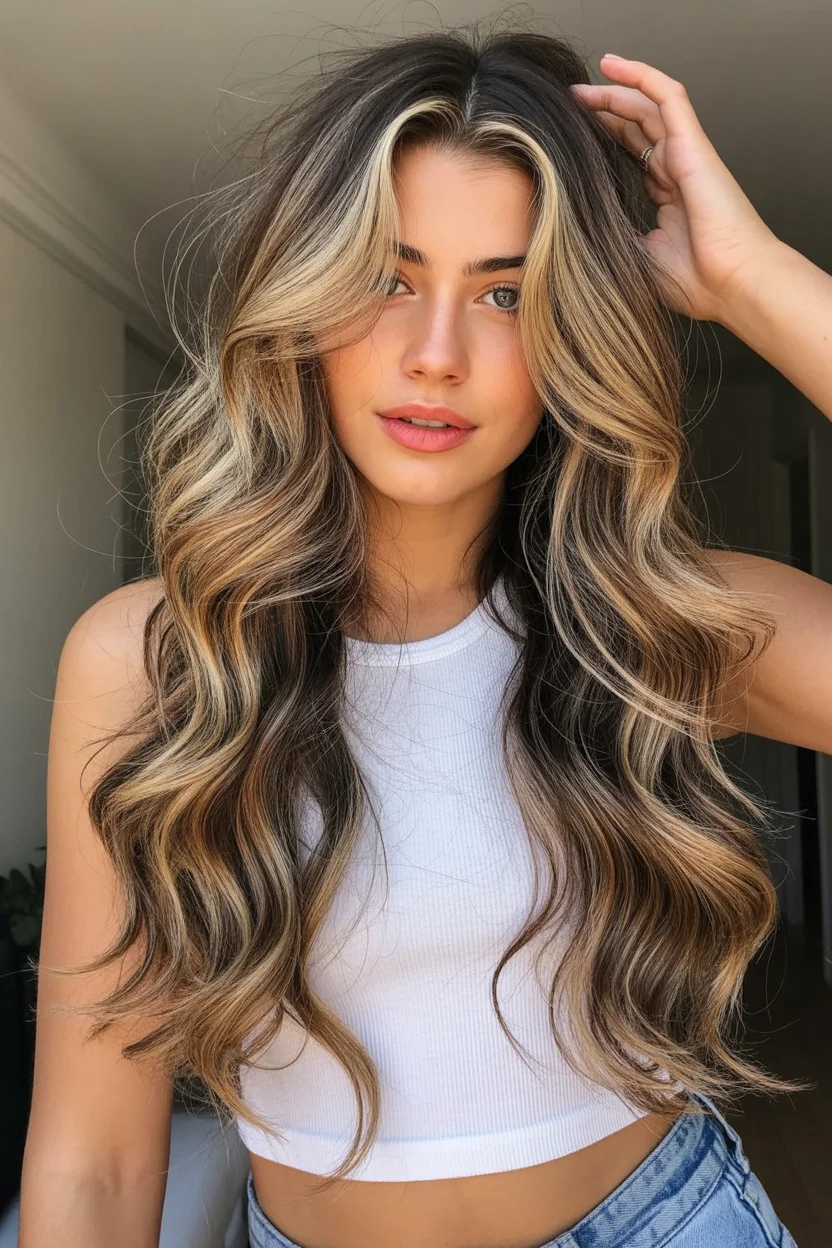 warm summer hair color for tan skin 2026 Smoky Beige Balayage With Statement Face Framing