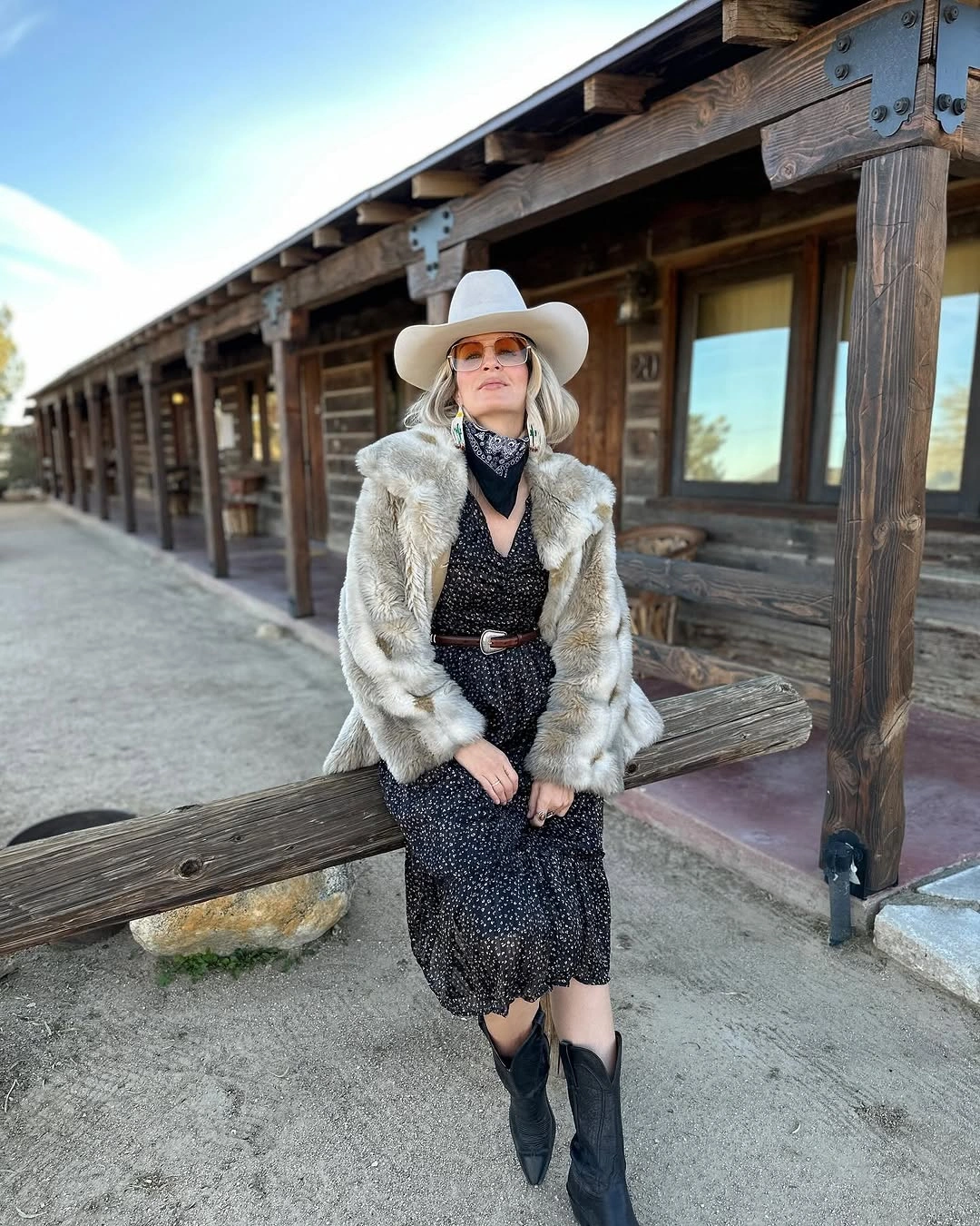 boho chic fall outfits 2026 Western Glamour with Cowboy Boots and Luxe Layers