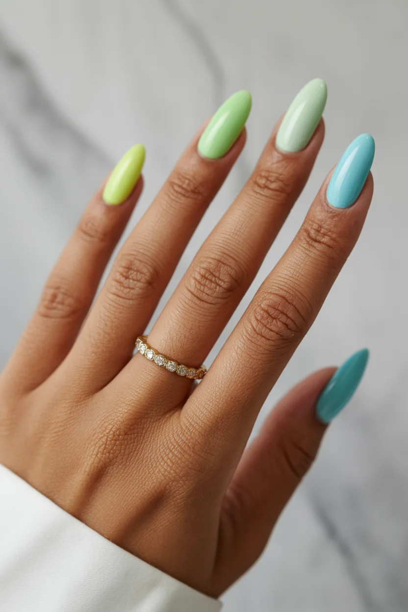bright summer nails 2026 Pastel Gelato Shades Bring a Softer Side to Summer Brights