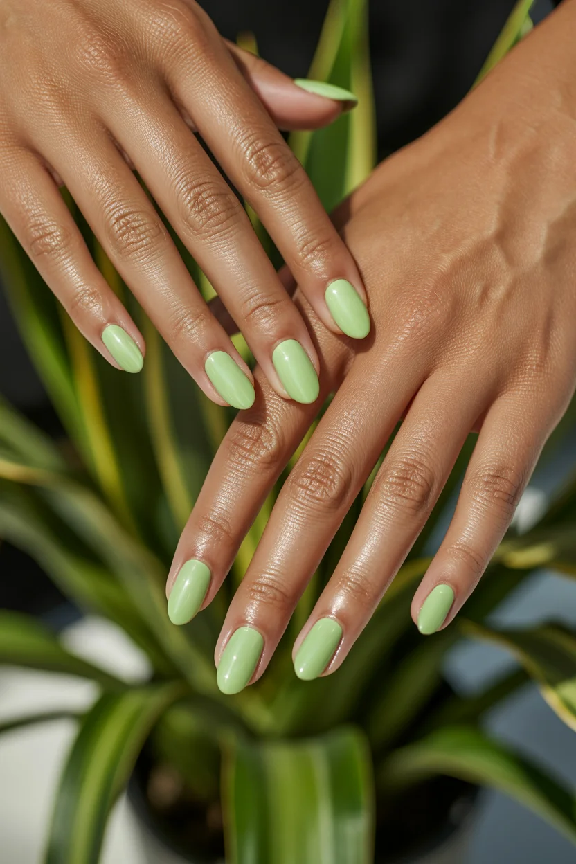 bright summer nails 2026 Fresh Pistachio Green Becomes the Unexpected Color of the Season